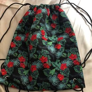 Tropical drawstring bag